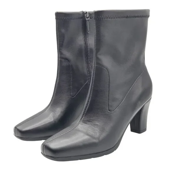 Aerosoles Women's Cinnamon Heeled Tailored Booties Black Size 9.5 Ankle Boots - Picture 9 of 16